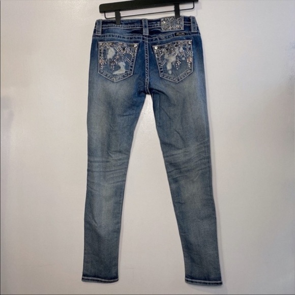 Miss Me Signature Skinny Rhinestone Jeans Blue 27‎ - Picture 1 of 11